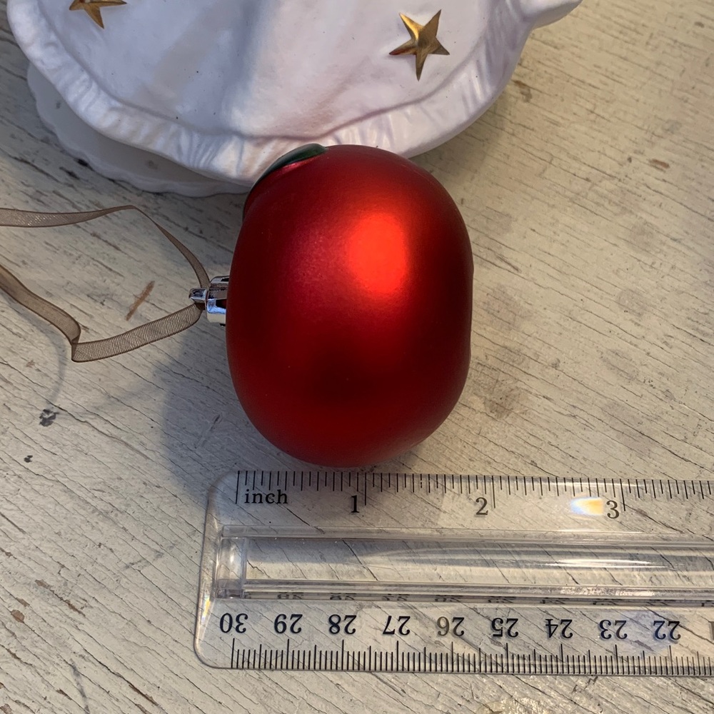 4 pc 🍎 IKEA Apple Christmas ornaments decorations holiday decor red fruit new - Picture 13 of 15